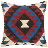 handmade Traditional Pillow Red Blue Hand-Woven SQUARE 100% WOOL kilim throw pillow